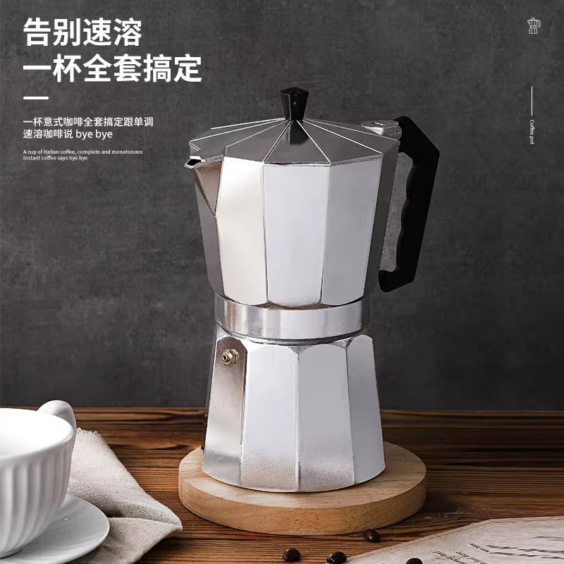 Mocha Coffee Pots Italian Aluminum Octagonal Pot Coffee Cup Maker Tea Maker Portable Coffee Maker