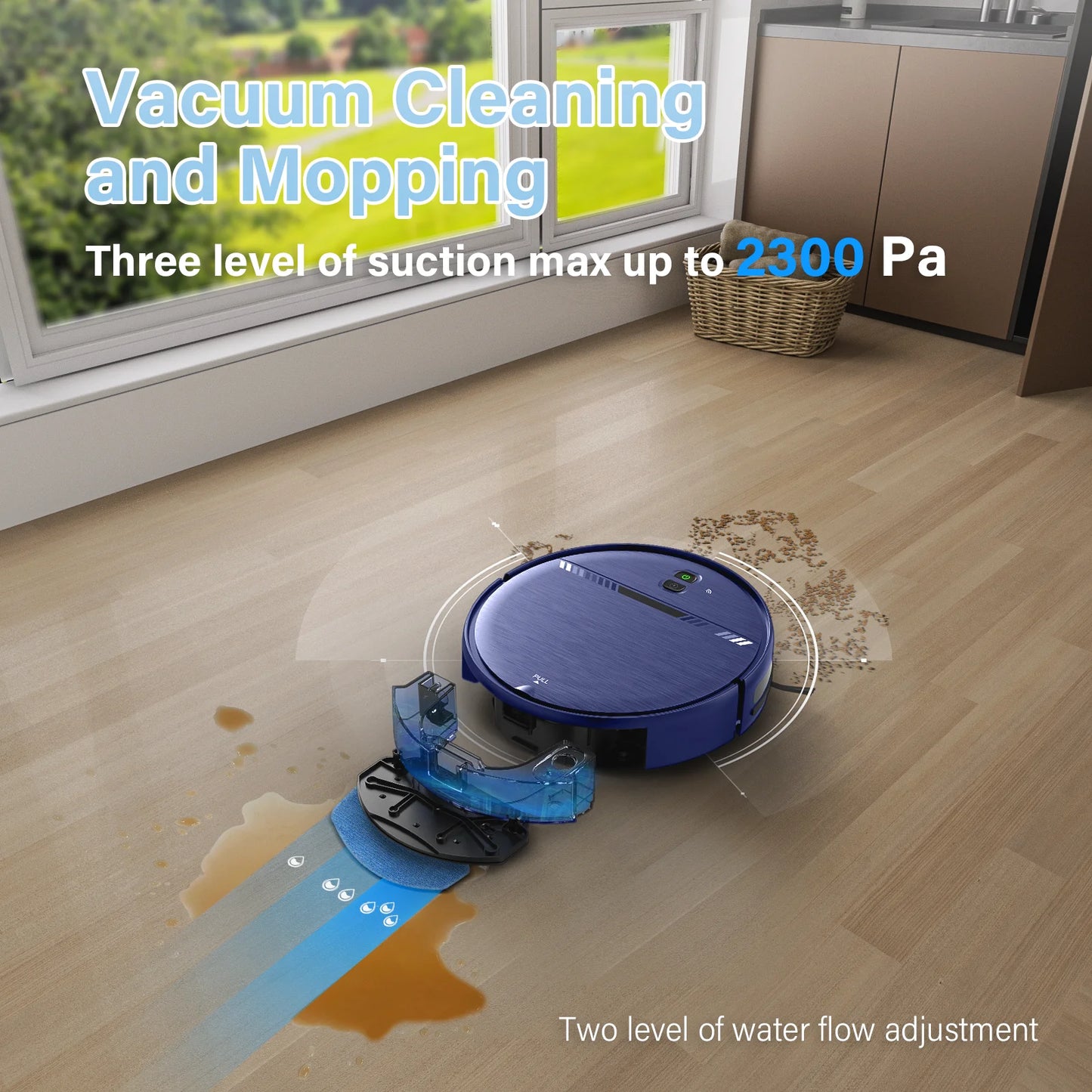 Robot Vacuum Cleaner, 2 in 1 Robot Vacuum and Mop Combo for Pet Hair, Hard Floor