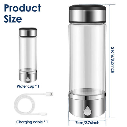 Hydrogen Water Bottle Efficient Hydrogen Water Maker Bottle 360Ml Generator Non-Slip Hydrogen Water Ionizer Machine Good Sealing Hydrogen Rich Water Cup Reusable for Home Office